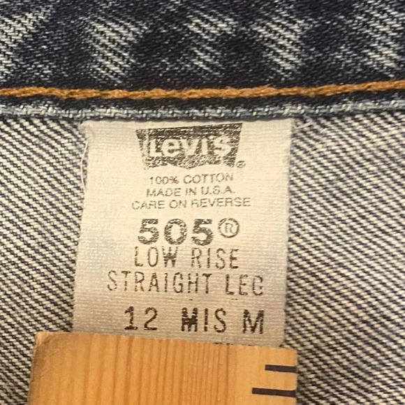 Levi's 505 2001 Y2K Vintage Dark Washed Low Rise Straight Leg Jeans, 12 Mis M - Picture 6 of 8